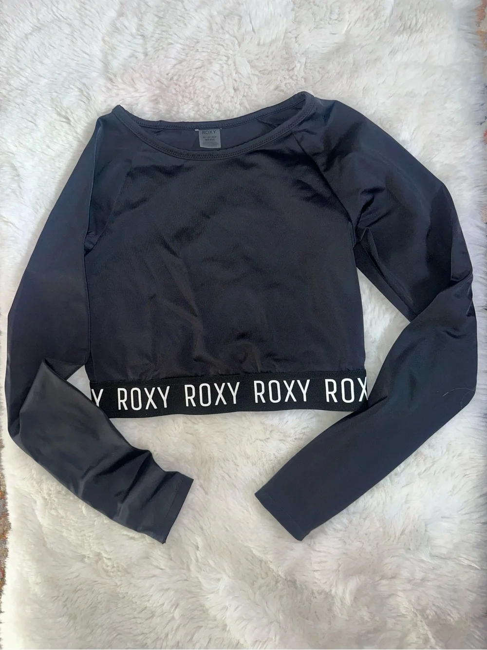 Roxy Fitness Cropped Long Sleeve Rash guard Top Only